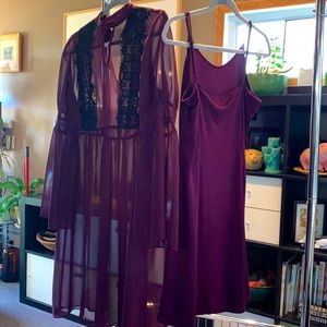 Jessica Simpson beautiful sheer dress with matching slip dress size 10